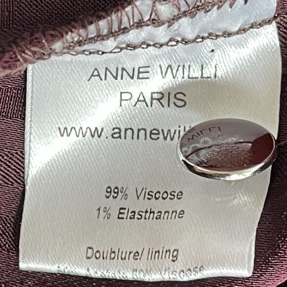 Anne Willi Mexico Purple Satin Stripe Dress Sz 0 - Picture 5 of 9